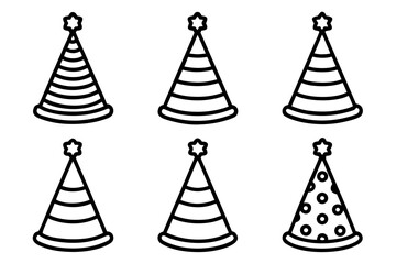 Minimalist Birthday Hat Vector Set
