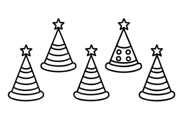 Minimalist Birthday Hat Vector Set