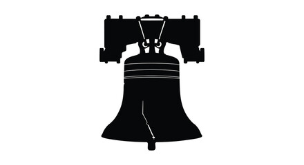 A striking black silhouette of the liberty bell a symbol of freedom © Jewel