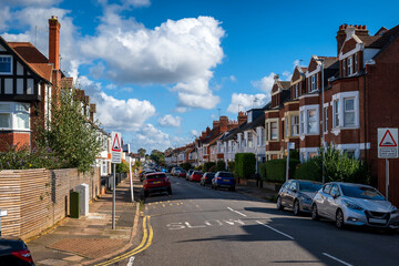 Residential estate street view in England UK