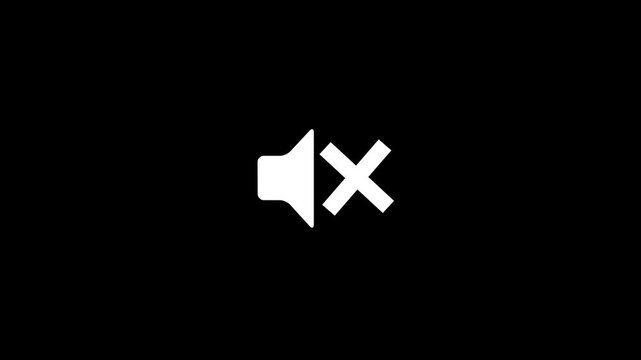 silent animation. no sound icon mute audio silence volume. mute sign. volume off. no sound area. silence volume.No sound no music icon animation ,with black background and 4k video animation .