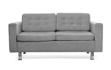 Soft sofa isolated on white. Used stuff
