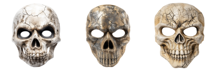 Mysterious skull collection art studio photography indoor close-up