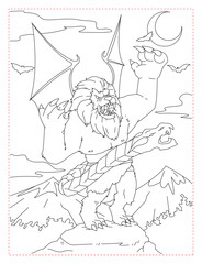Terrifying Chimera Creature Coloring Page: A Mythical Monster