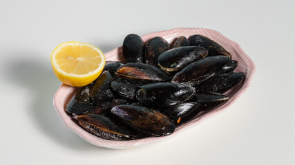 Mussels plate isolated