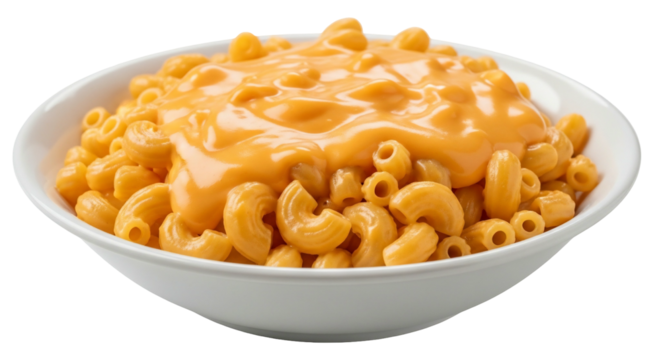 Pasta dish with creamy cheese sauce in white bowl food photography