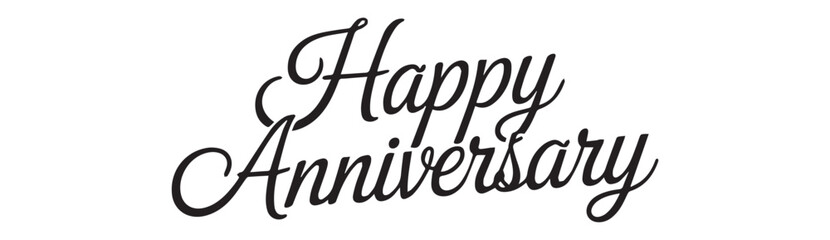 Happy Anniversary Text with Elegant Swirls celebration