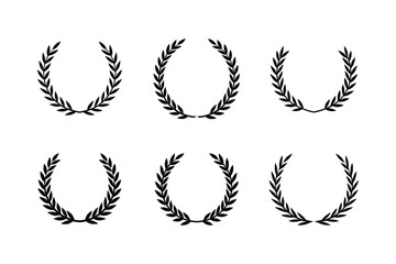 set of classic roman laurel wreath vector