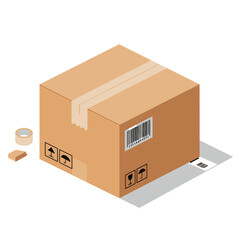 Flat Design Illustration of a Package Ready for Transport