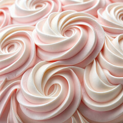 Swirled pink and white frosting texture with soft light and shadow icing