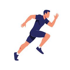 A dynamic vector illustration captures a male athlete in mid-sprint, showcasing motion and speed in a modern, active lifestyle graphic.