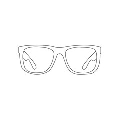 Fototapeta premium Clean line drawing of a pair of eyeglasses viewed from behind.
