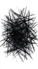 Fototapeta premium Abstract Black Lines Intersecting on White Background Modern Art Minimalist Design Graphic Element