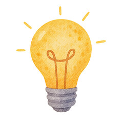 Watercolor Light Bulb Illustration