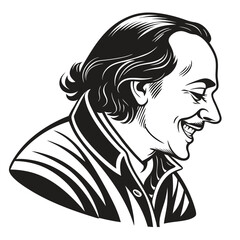 vector illustration of a poet