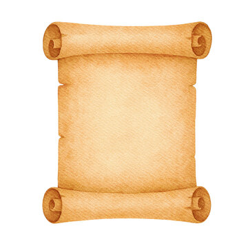 Watercolor Antique Parchment Scroll Paper