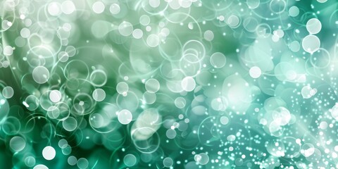 Pastel green bokeh circles on white background evoke freshness, tranquility, and lightness for wellness, spring, or eco-friendly design themes