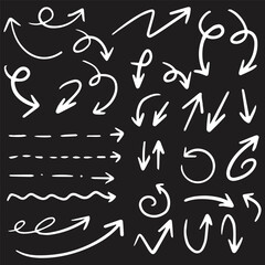 Arrow set featuring curved straight dotted and swirled arrows for creative design arrow vector