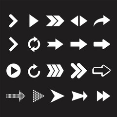 Arrow set featuring curved straight dotted and swirled arrows for creative design arrow vector