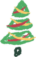 Crayon Christmas Tree Drawing