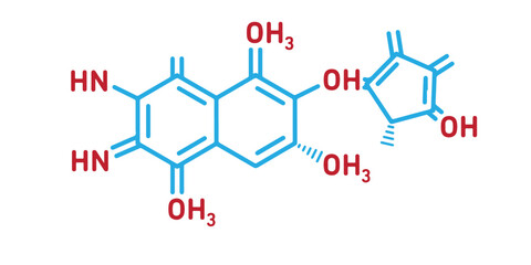 Chemical structure of a complex organic molecule with hydroxyl and amino groups © Sidvec