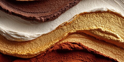 Modern abstract background with cocoa and gold tones evokes luxury, suitable for branding, packaging, and upscale design concepts