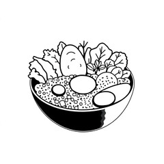 Fresh vegetable and grain breakfast bowl