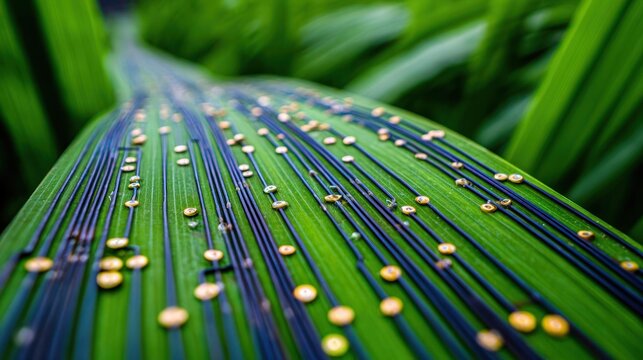 Leaf circuit pattern closeup