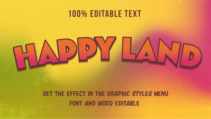 Retro Comic Editable Text Effect 3D Pop Art Style Vintage Cartoon, Dotted, Grunge texture