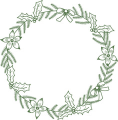 Floral Christmas Wreath Sketch