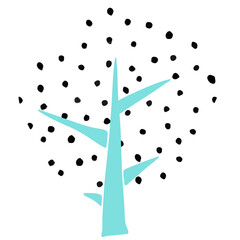 Abstract vector illustration of a tree design using a molecular network pattern for business and technology communication