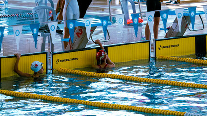 Professional Swimming Action in Water