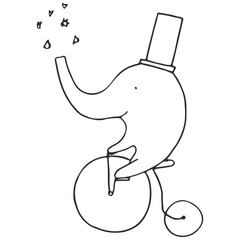 Vector drawing of a musical instrument with musical notes for your design art icon