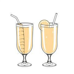 Fresh carrot and orange juice in chilled glasses