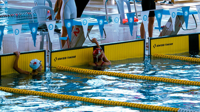 Professional Swimming Action in Water