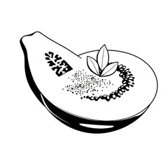 Fresh papaya bowl with lime and chili powder