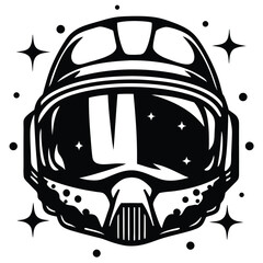 The iconic stylized helmet shows the outline of a warrior from a galaxy far away