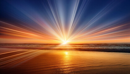 Radiant Sunrise With Abstract Light Effects