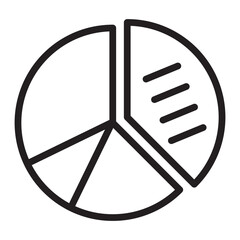 Pie Chart Vector Line Icon Design