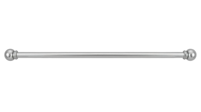 Silver curtain rod isolated on transparent background