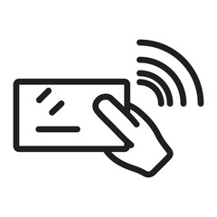 Contactless Payment Vector Line Icon Design