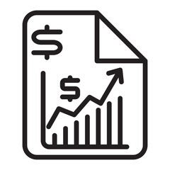 Financial Report Vector Line Icon Design
