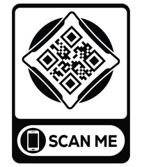 QR code scan icon set. Scan me frame. QR code scan for smartphone. QR code for mobile app, payment and identification. Vector illustration.
