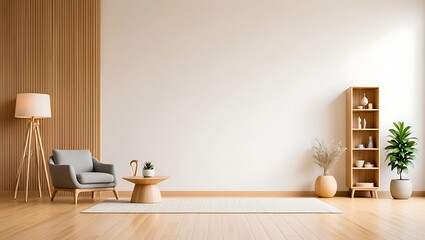 modern living room with wooden floor