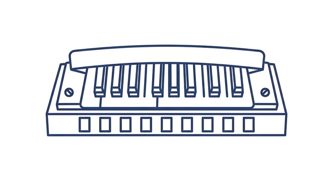 Clavinet electric keyboard line drawing illustration.
