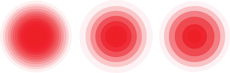  Red Radial Gradient Blurs - Abstract Heat Map and Hot Spot Indicators