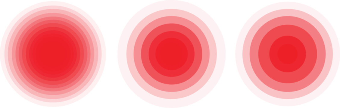  Red Radial Gradient Blurs - Abstract Heat Map and Hot Spot Indicators