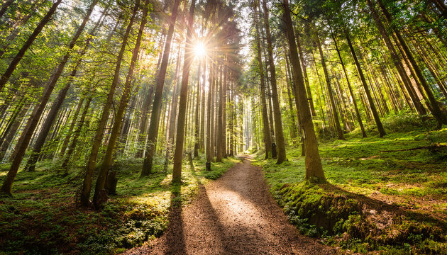 Healthy Forest Walk With Slow Breathing And Nature Immersion - Powered by Adobe