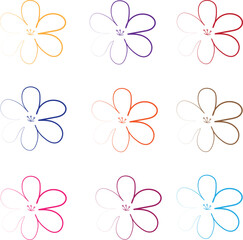 hand drown flower line art vector.