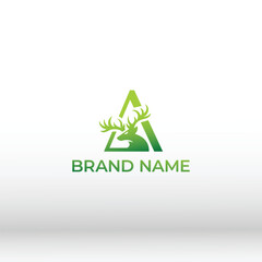 Fototapeta premium modern antler letter A logo vector